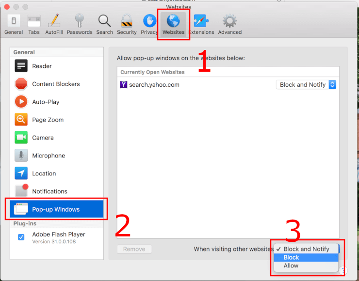 Popup Blocker aplikasi safari di Mac dan iPhone